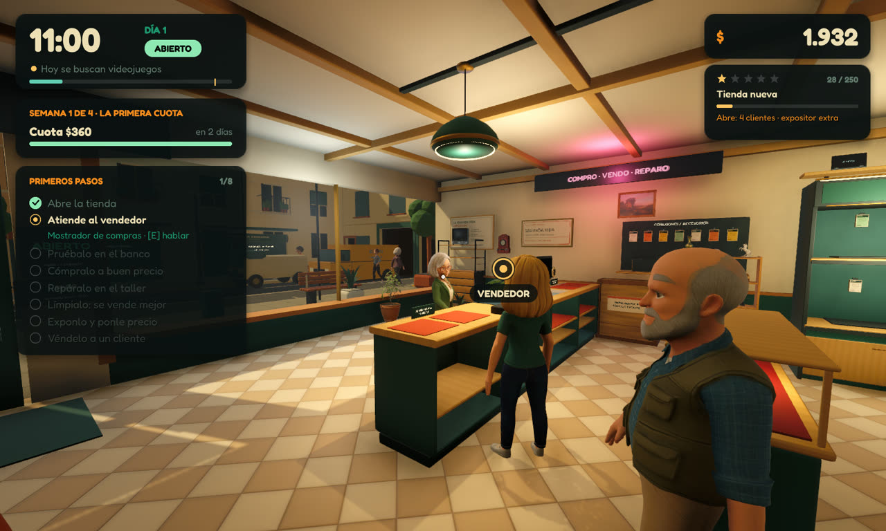 Day one: the first seller arrives at the buying counter